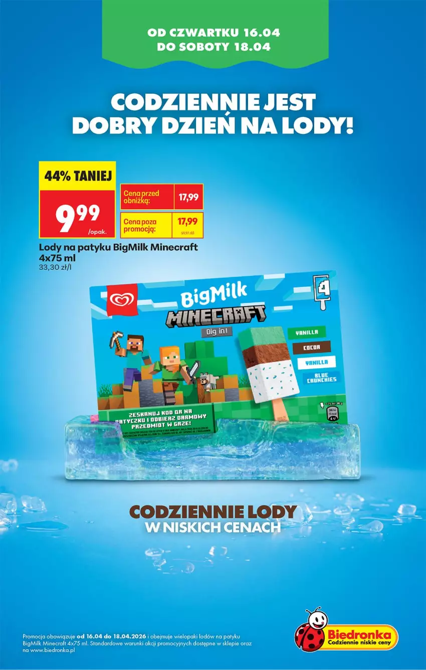 Gazetka promocyjna Biedronka - Od Czwartku - ważna 16.04 do 22.04.2026 - strona 28 - produkty: Fa, Lody, Minecraft