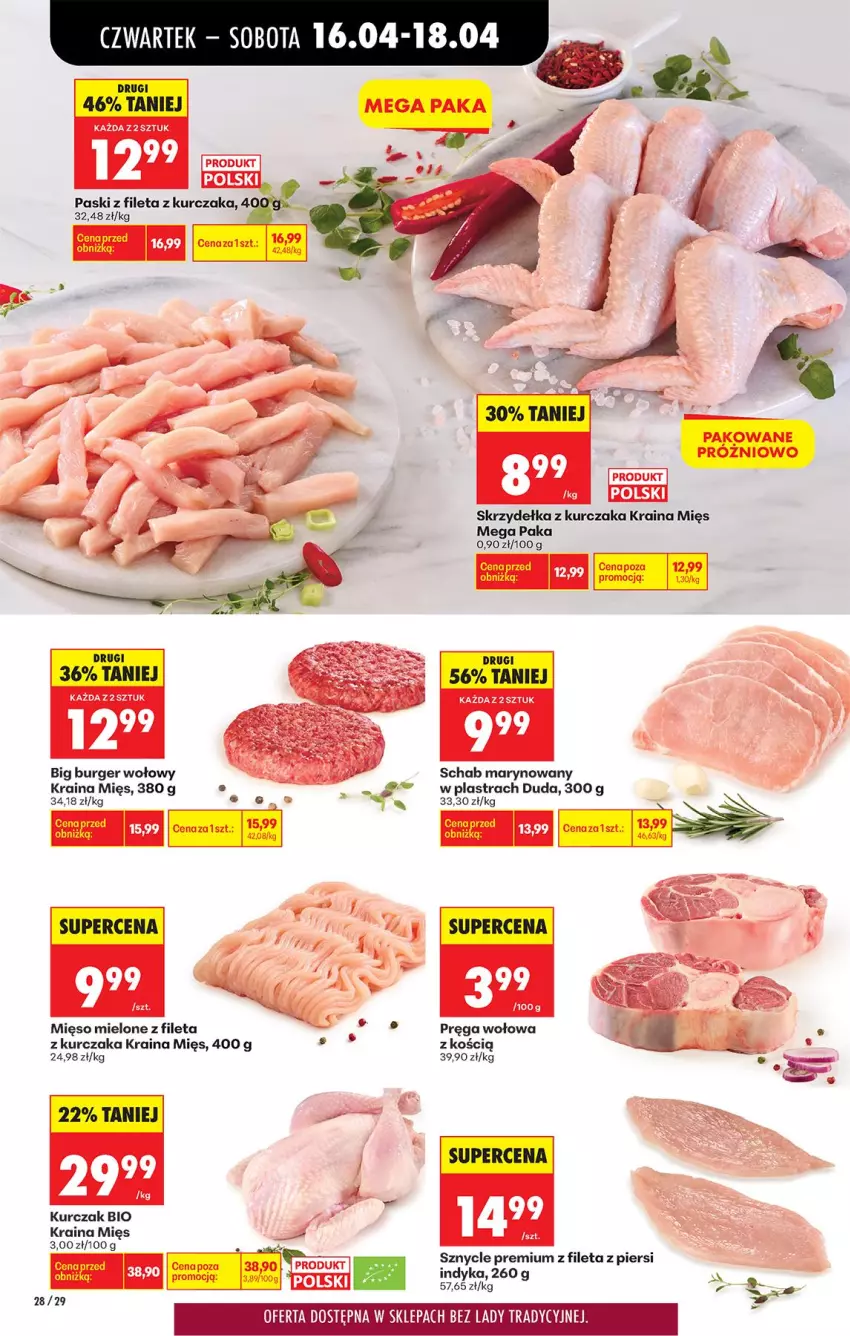 Gazetka promocyjna Biedronka - Od Czwartku - ważna 16.04 do 22.04.2026 - strona 38 - produkty: Burger, Duda, Kurczak, Mięso, Mięso mielone, Pręga wołowa, Skrzydełka z kurczaka