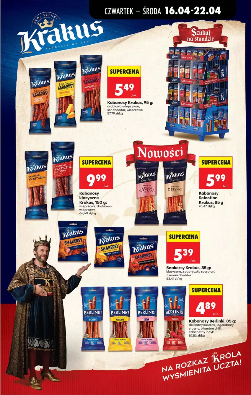 Gazetka promocyjna Biedronka - Od Czwartku - ważna 16.04 do 22.04.2026 - strona 47 - produkty: Berlinki, Cheddar, Kabanos, Krakus, Kurczak, Ser