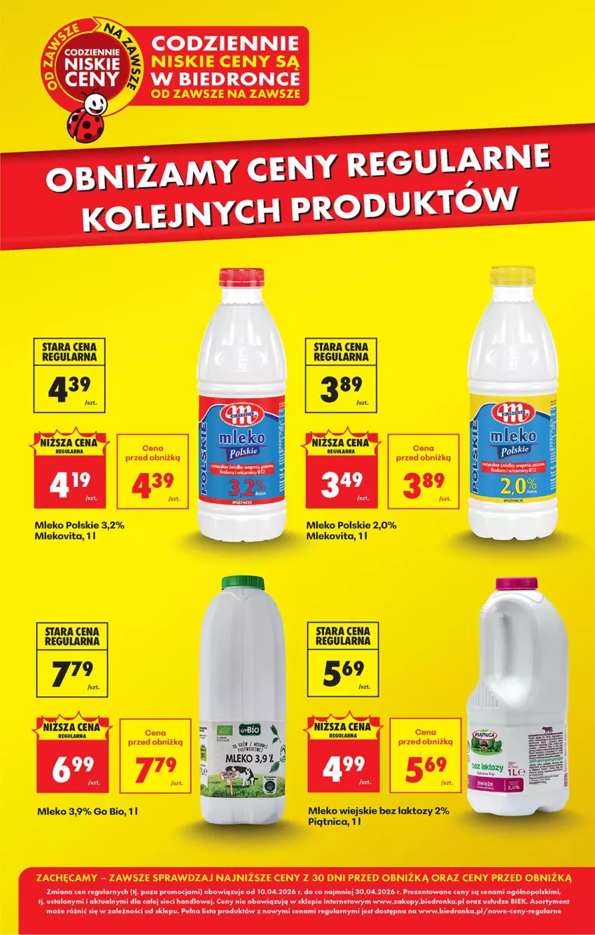 Gazetka promocyjna Biedronka - Od Czwartku - ważna 16.04 do 22.04.2026 - strona 5 - produkty: Mleko, Mlekovita, Piątnica