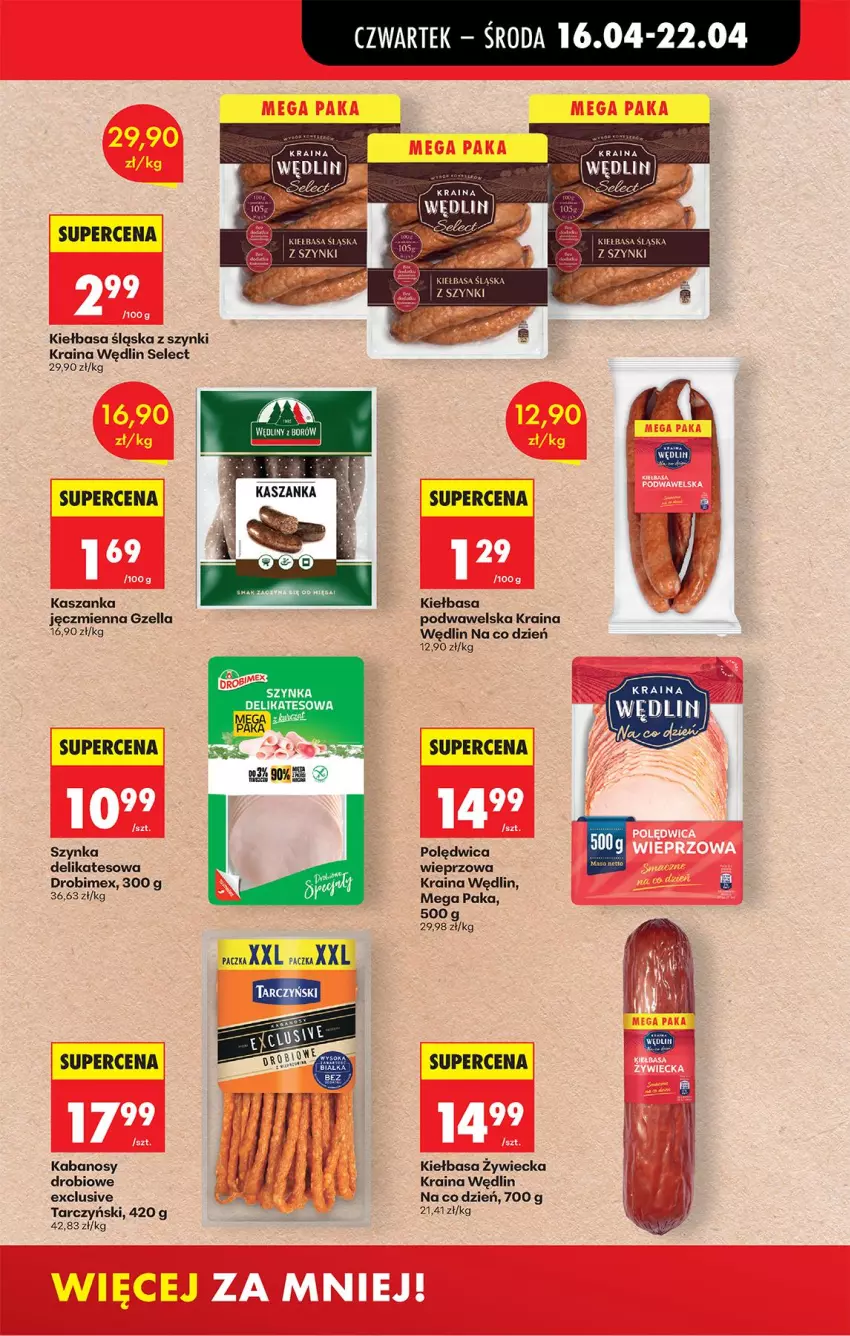 Gazetka promocyjna Biedronka - Od Czwartku - ważna 16.04 do 22.04.2026 - strona 55 - produkty: Drobimex, Fa, Kabanos, Kasza, Kaszanka, Kiełbasa, Kiełbasa śląska, Polędwica, Szynka, Szynka delikatesowa, Tarczyński, Wawel