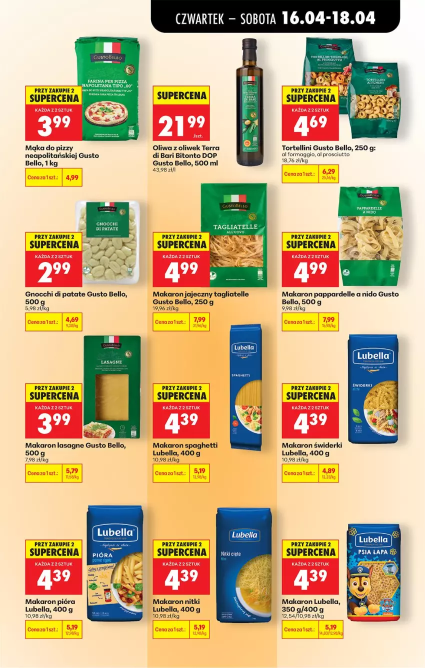 Gazetka promocyjna Biedronka - Od Czwartku - ważna 16.04 do 22.04.2026 - strona 67 - produkty: Bell, Bella, Dell, Fa, Gnocchi, Lasagne, LG, Lubella, Maggi, Mąka, Mąka do pizzy, Makaron, Oliwa, Oliwa z oliwek, Pizza, Prosciutto, Spaghetti, Tagliatelle