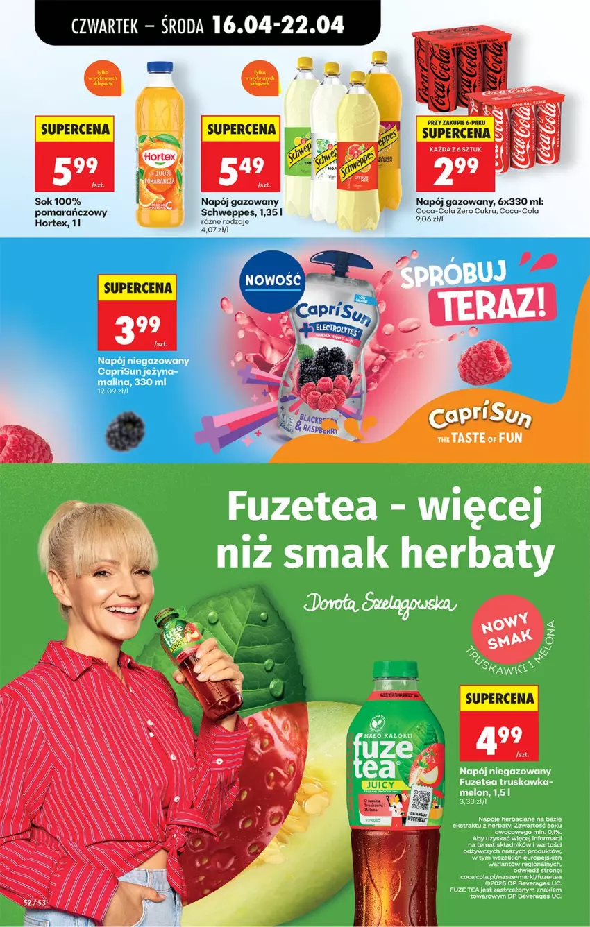 Gazetka promocyjna Biedronka - Od Czwartku - ważna 16.04 do 22.04.2026 - strona 68 - produkty: Coca-Cola, Fa, Hortex, Napój, Napój gazowany, Schweppes, Sok
