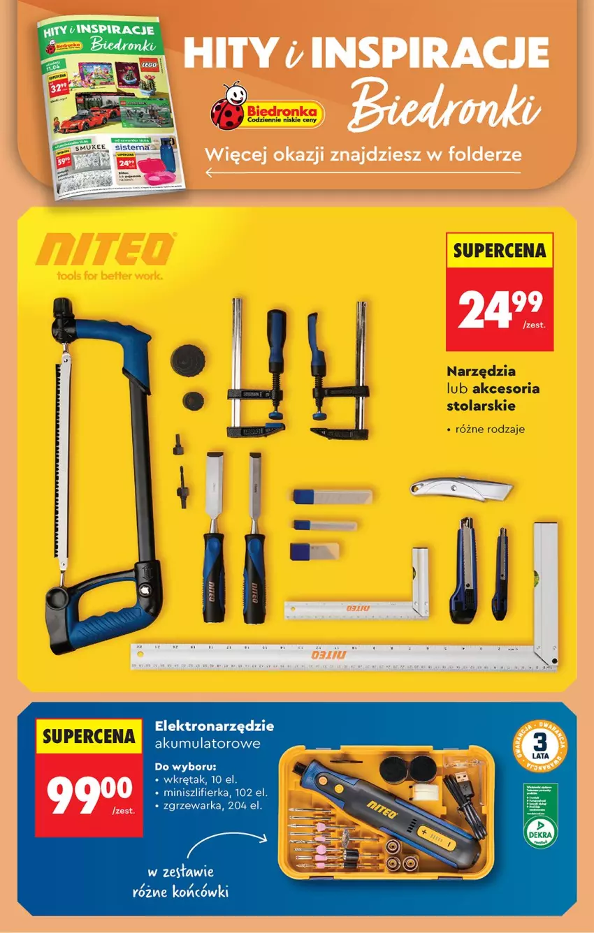 Gazetka promocyjna Biedronka - Od Czwartku - ważna 16.04 do 22.04.2026 - strona 86 - produkty: Akumulator, Szlifierka, Warka, Wkręt