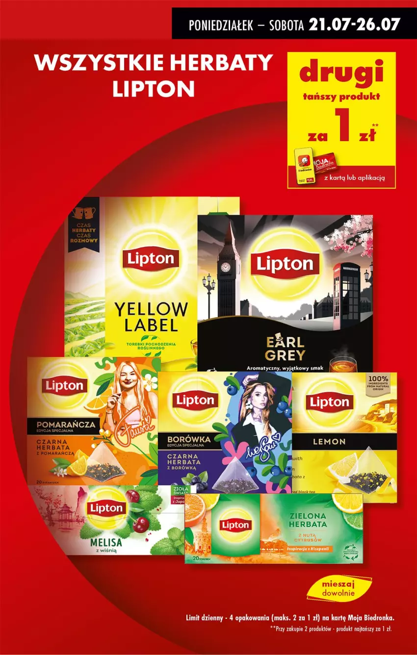 Gazetka promocyjna Biedronka - Od Poniedziałku - ważna 21.07 do 26.07.2025 - strona 13 - produkty: Herbata, Lipton