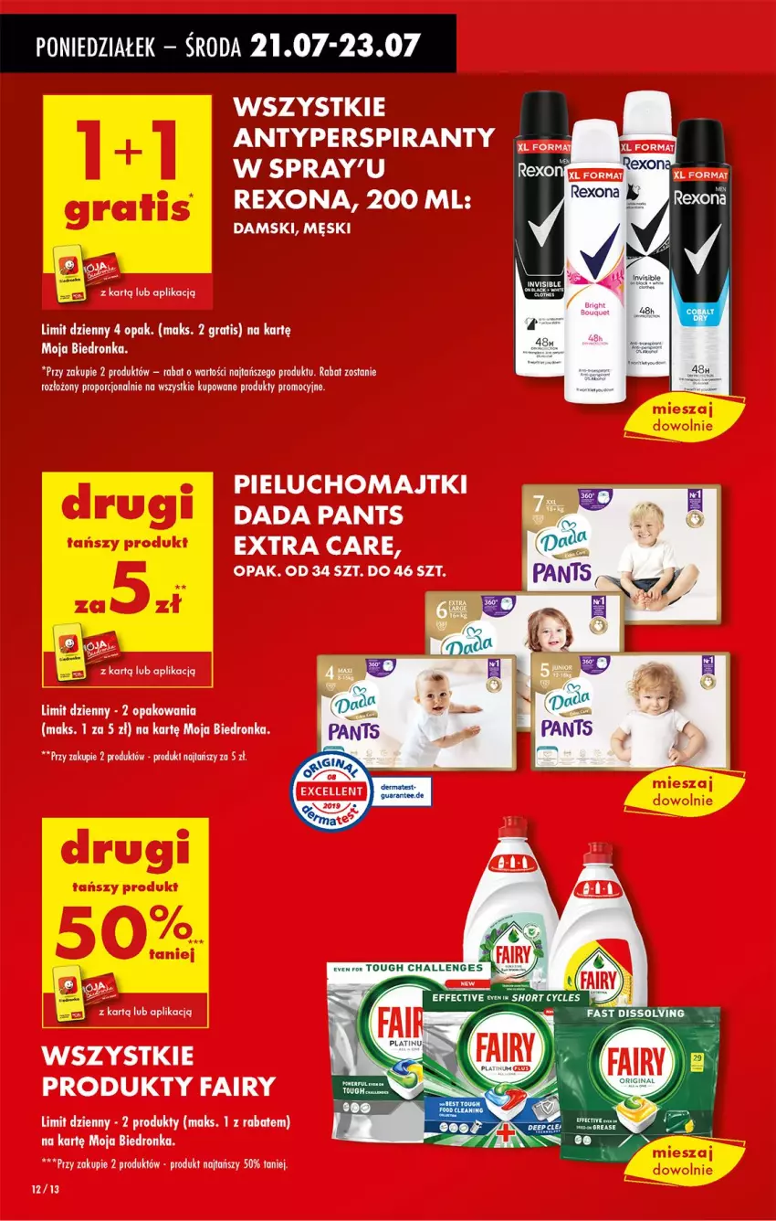 Gazetka promocyjna Biedronka - Od Poniedziałku - ważna 21.07 do 26.07.2025 - strona 18 - produkty: Dada, Fa, Fairy, Majtki, Pieluchomajtki, Por