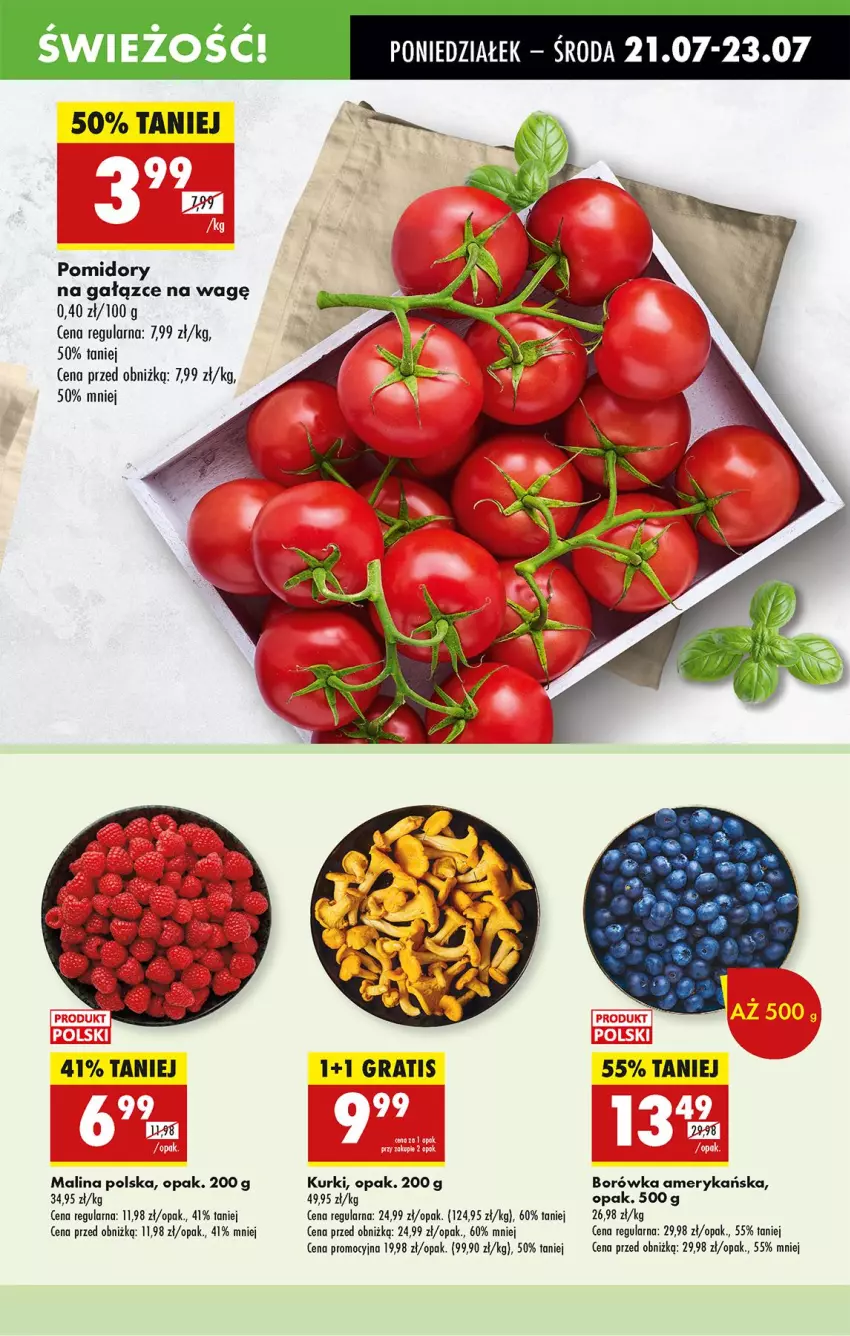 Gazetka promocyjna Biedronka - Od Poniedziałku - ważna 21.07 do 26.07.2025 - strona 21 - produkty: Borówka, Borówka amerykańska, Gra, Pomidory