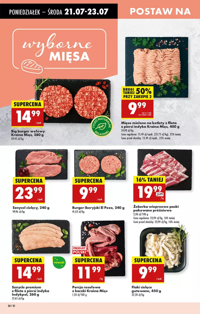 Gazetka promocyjna Biedronka - Od Poniedziałku - ważna 21.07 do 26.07.2025 - strona 28 - produkty: Burger, Flaki, Kotlet, Mięso, Mięso mielone, Por