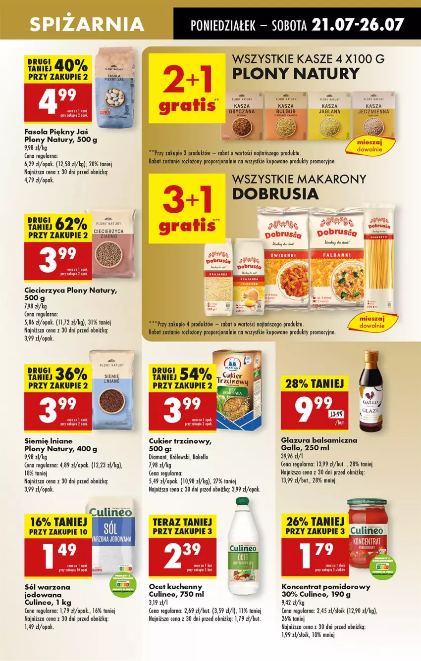 Gazetka promocyjna Biedronka - Od Poniedziałku - ważna 21.07 do 26.07.2025 - strona 45 - produkty: Cukier, Cukier trzcinowy, Diamant, Eleo, Fa, Fasola, Gaga, Glazura, Kasza, Kasza jaglana, Koncentrat pomidorowy, Królewski, LANA, Lazur, Makaron, Obrus, Ocet, Por, Sól, Tera
