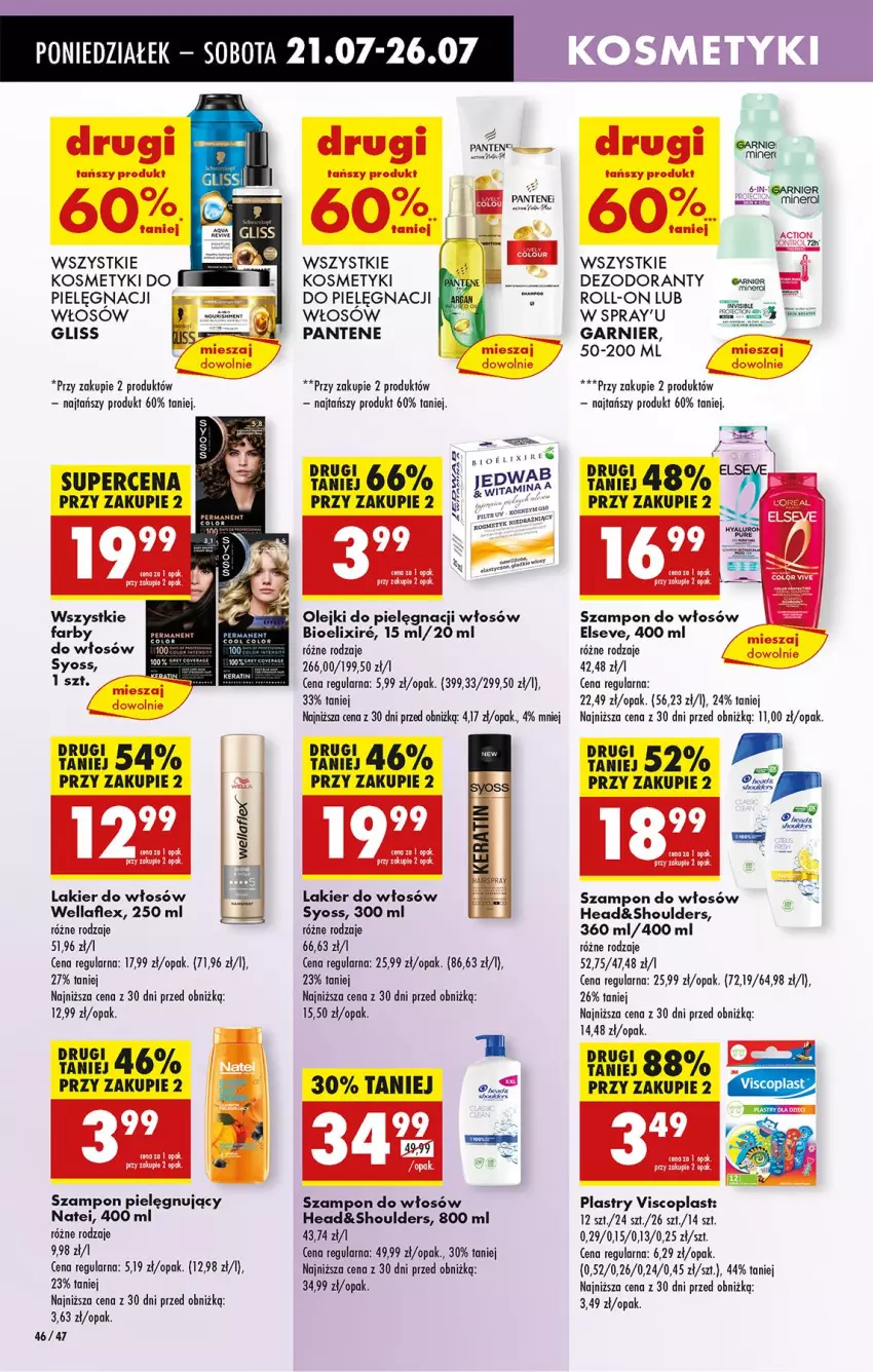 Gazetka promocyjna Biedronka - Od Poniedziałku - ważna 21.07 do 26.07.2025 - strona 66 - produkty: Dezodorant, Elseve, Fa, Garnier, Lakier, Lakier do włosów, Olej, Pantene, Syoss, Szampon, Viscoplast, Wella, Wellaflex