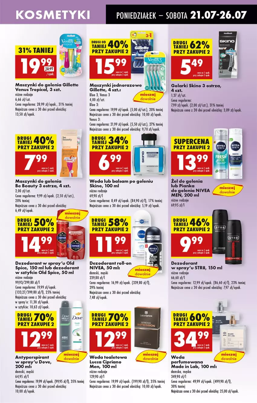 Gazetka promocyjna Biedronka - Od Poniedziałku - ważna 21.07 do 26.07.2025 - strona 67 - produkty: Antyperspirant, Balsam po goleniu, Be Be, Dezodorant, Dove, Gillette, Gillette Venus, Nivea, Old Spice, Perfum, Str8, Tropical, Venus, Woda, Woda toaletowa
