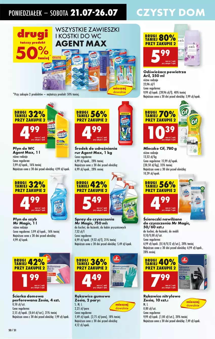 Gazetka promocyjna Biedronka - Od Poniedziałku - ważna 21.07 do 26.07.2025 - strona 74 - produkty: Cif, Fa, Gra, Mleczko, Płyn do szyb, Płyn do wc, Rękawice, Spray do czyszczenia, Zawieszki