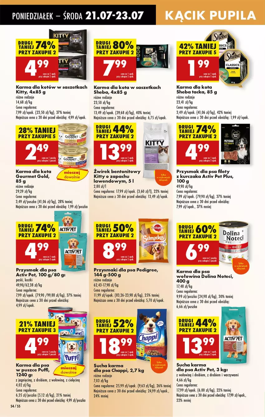 Gazetka promocyjna Biedronka - Od Poniedziałku - ważna 21.07 do 26.07.2025 - strona 78 - produkty: Chappi, Gourmet Gold, Kurczak, Pedigree, Przysmak dla psa, Przysmaki, Puf, Sheba, Sucha karma, Warzywa, Wołowina