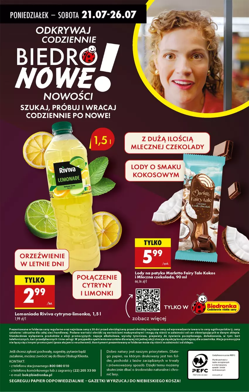 Gazetka promocyjna Biedronka - Od Poniedziałku - ważna 21.07 do 26.07.2025 - strona 82 - produkty: Cytryny, Fa, Fairy, Gra, Kokos, Kosz, Lemoniada, Limonka, Lody, Napoje, Papier, Telefon