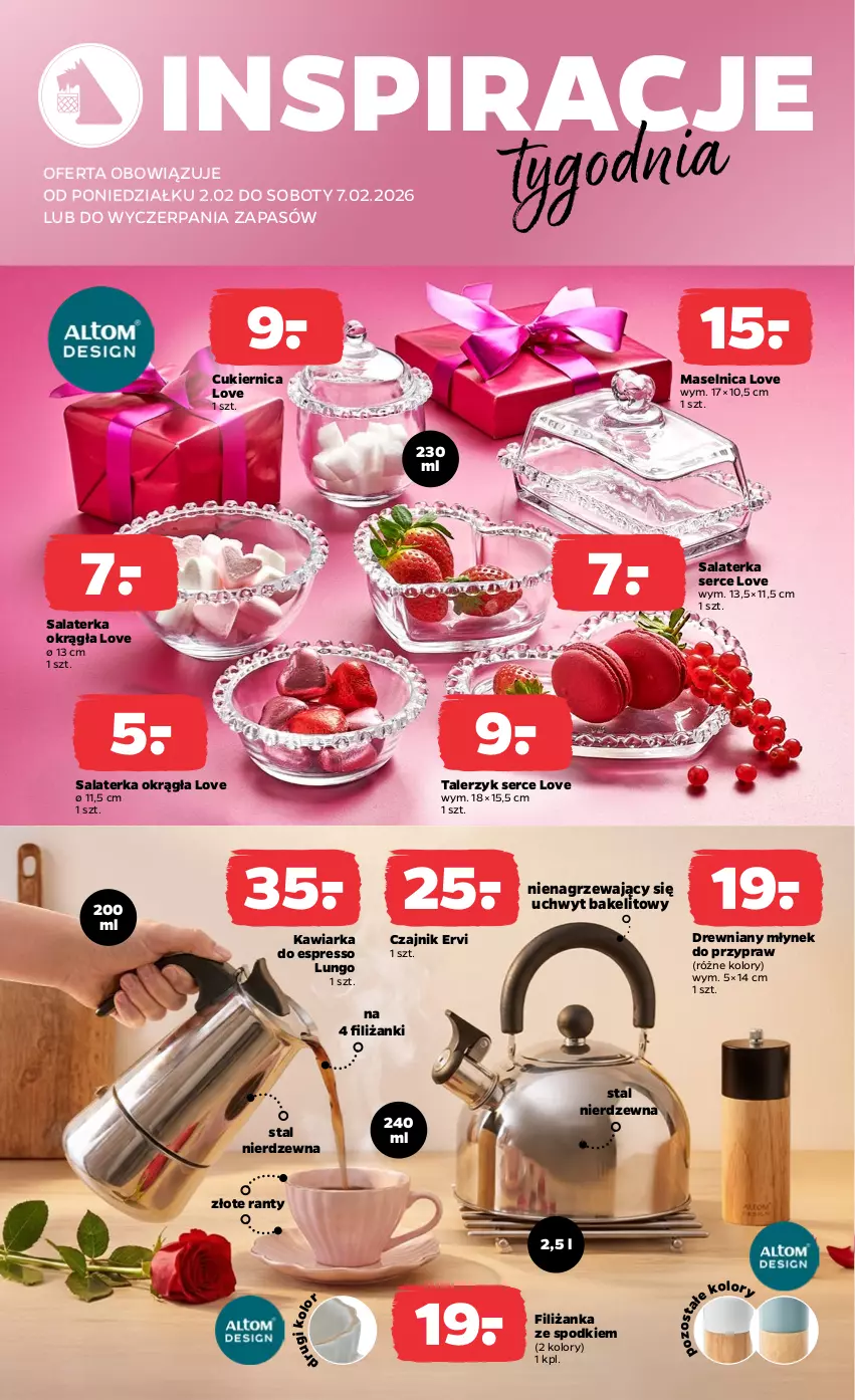 Gazetka promocyjna Netto - Od Poniedziałku - ważna 02.02 do 07.02.2026 - strona 2 - produkty: Cukier, Czajnik, Filiżanka, Kawiarka, Młynek, Salaterka, Ser, Talerz, Talerzyk