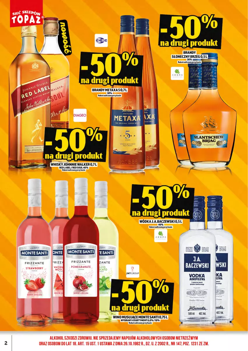 Gazetka promocyjna Topaz - Gazetka - ważna 17.07 do 31.07.2026 - strona 4 - produkty: Dell, Johnnie Walker, Monte, Monte Santi, Mus, Whisky, Wino, Wino musujące, Wódka