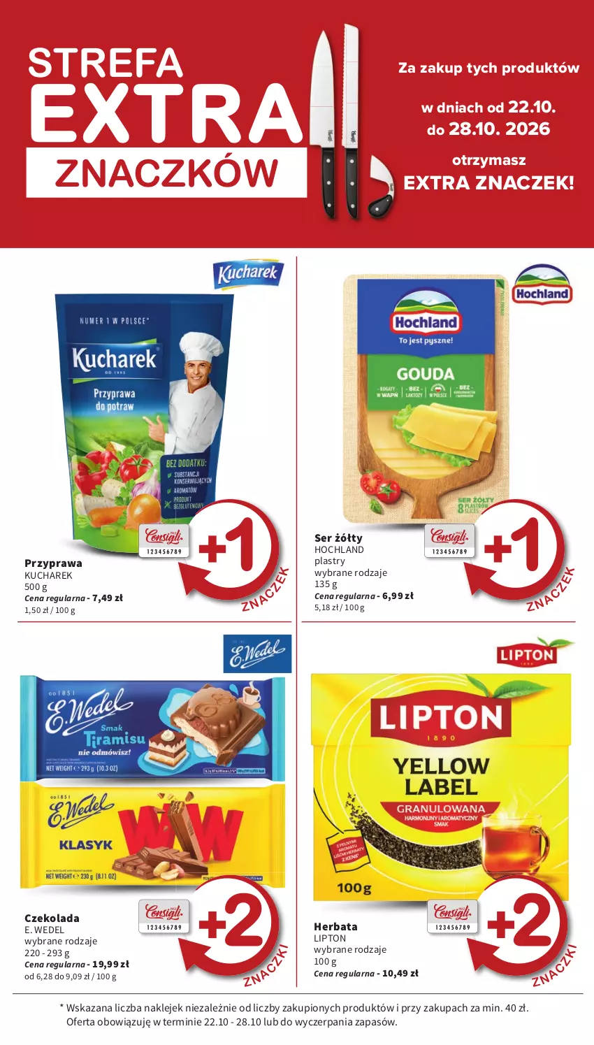 Gazetka promocyjna Intermarche - Gazetka promocyjna - ważna 22.10 do 28.10.2026 - strona 11 - produkty: Czekolada, E. Wedel, Fa, Herbata, Hochland, Klej, Kucharek, Lipton, Ser