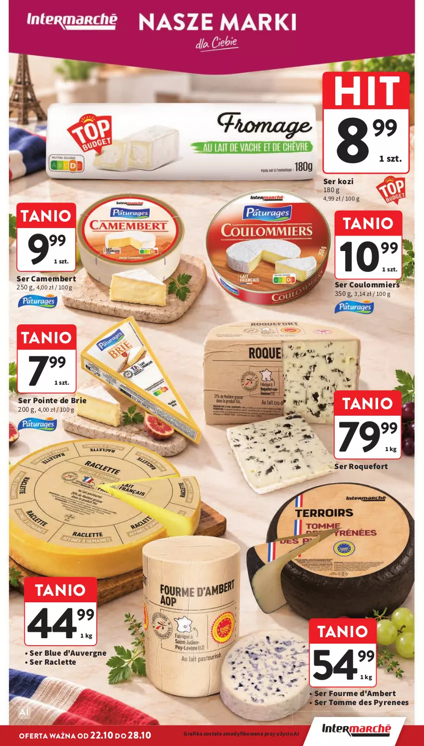 Gazetka promocyjna Intermarche - Gazetka promocyjna - ważna 22.10 do 28.10.2026 - strona 21 - produkty: Brie, Camembert, Gra, Grafika, Roquefort, Ser, Ser kozi