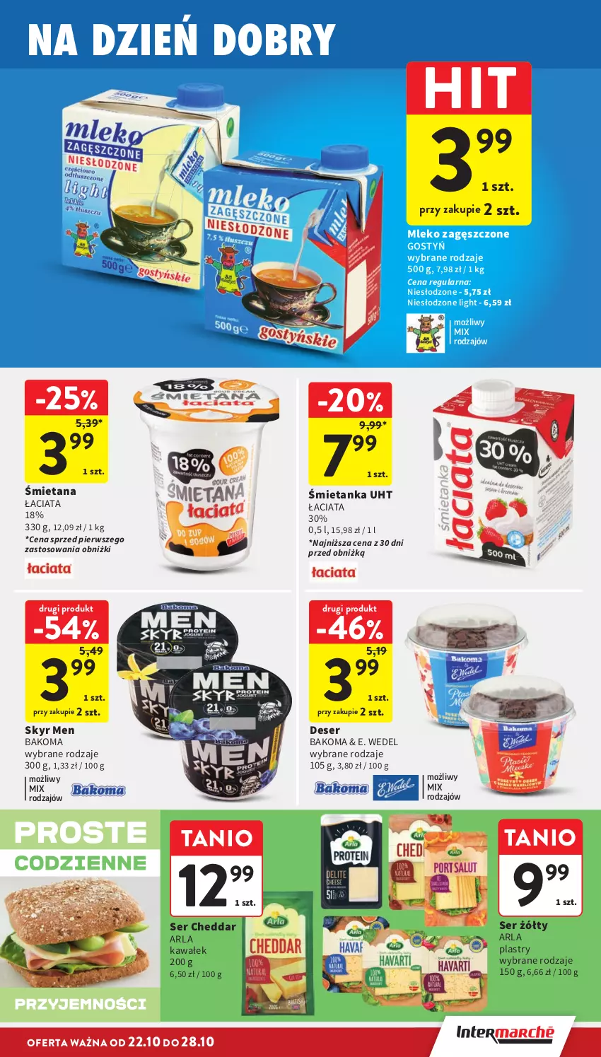 Gazetka promocyjna Intermarche - Gazetka promocyjna - ważna 22.10 do 28.10.2026 - strona 23 - produkty: Bakoma, Cheddar, Deser, E. Wedel, Kawa, Mleko, Mleko zagęszczone, Ser, Wałek