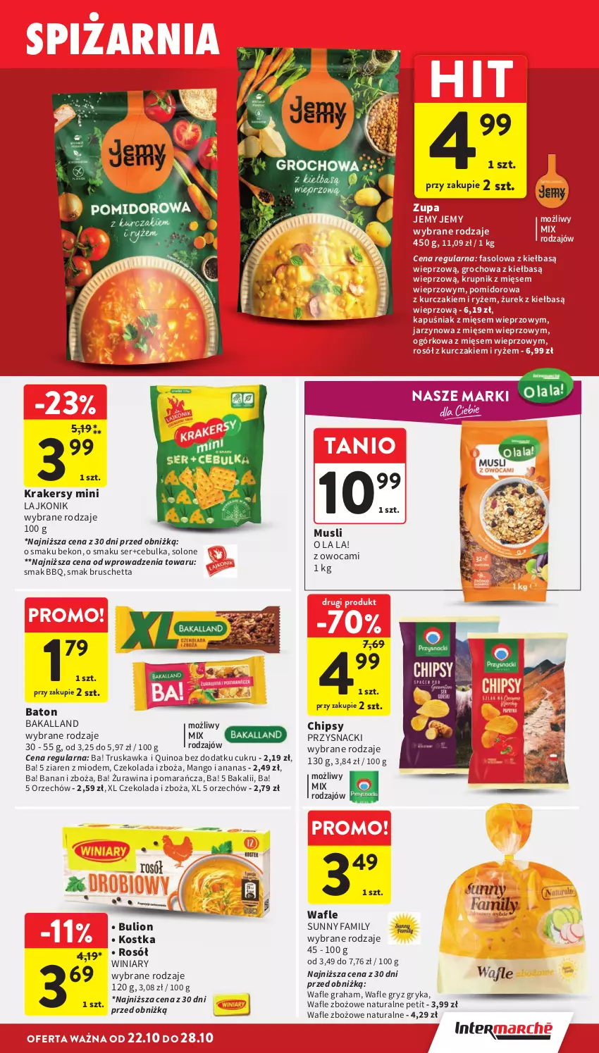Gazetka promocyjna Intermarche - Gazetka promocyjna - ważna 22.10 do 28.10.2026 - strona 29 - produkty: Ananas, Ba!, Bakalland, Baton, Beko, Bulion, Chipsy, Czekolada, Fa, Gra, Groch, Gry, Krakersy, Krupnik, Kurczak, Lajkonik, Lion, Mango, Mus, Przysnacki, Quinoa, Rosół, Ryż, Ser, Wafle, Winiary, Zupa