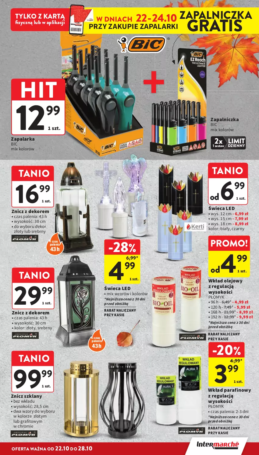 Gazetka promocyjna Intermarche - Gazetka promocyjna - ważna 22.10 do 28.10.2026 - strona 3 - produkty: BIC, Gra, Olej, Sok, Wkład olejowy, Zapalarka, Zapalniczka, Znicz