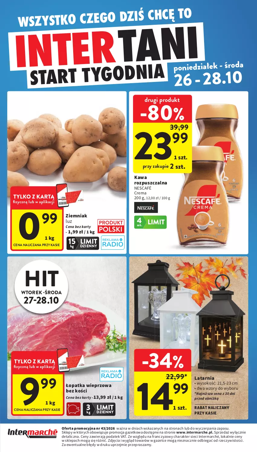 Gazetka promocyjna Intermarche - Gazetka promocyjna - ważna 22.10 do 28.10.2026 - strona 40 - produkty: Kawa, Kawa rozpuszczalna, Latarnia, Nescafé, Sok