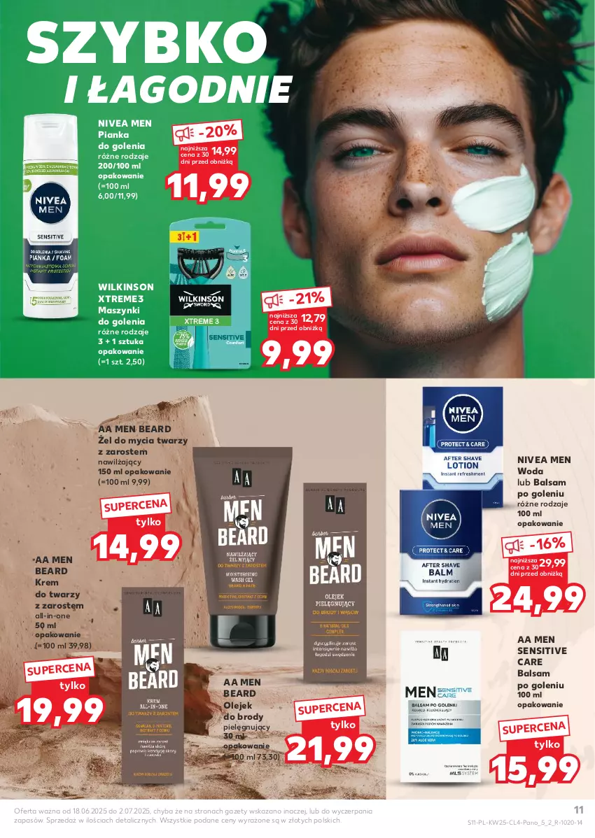 Gazetka promocyjna Kaufland - Kaufland - ważna 18.06 do 02.07.2025 - strona 11 - produkty: Balsam po goleniu, Krem do twarzy, Nivea, Nivea Men, Olej, Pianka do golenia, Woda