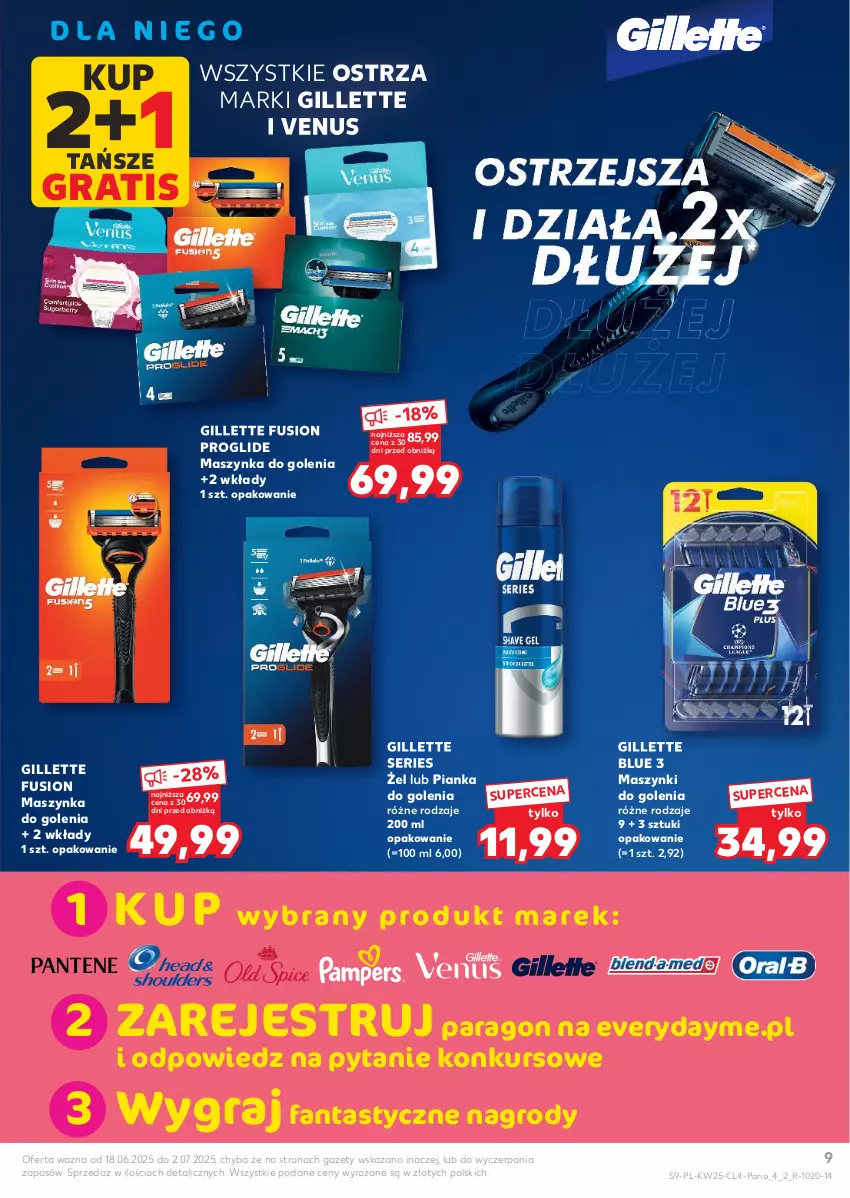 Gazetka promocyjna Kaufland - Kaufland - ważna 18.06 do 02.07.2025 - strona 9 - produkty: Fa, Fanta, Fusion, Gillette, Gra, Maszynka, Maszynka do golenia, Pianka do golenia, Ser, Szynka, Venus
