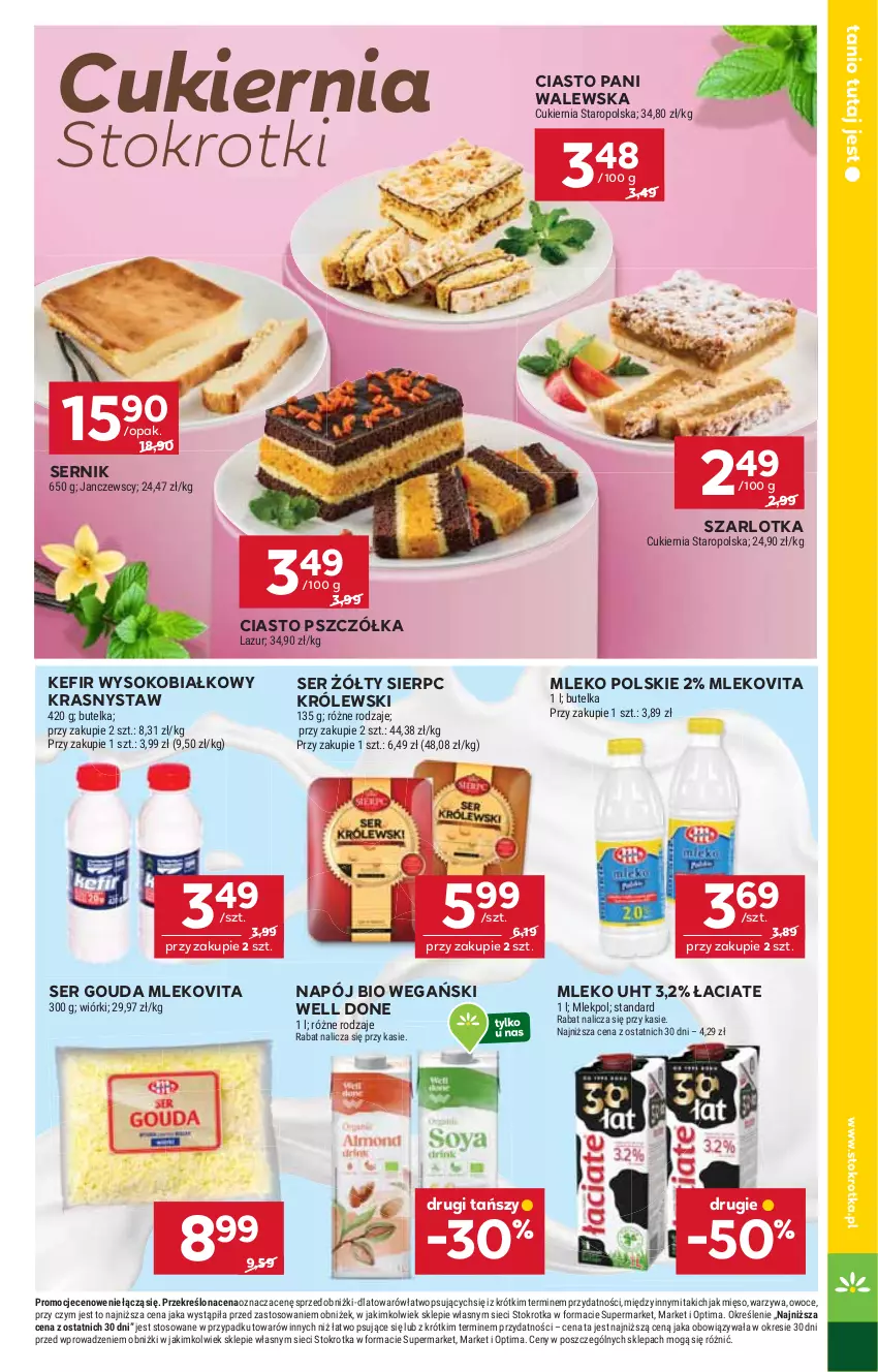 Gazetka promocyjna Stokrotka - Market - ważna 05.03 do 11.03.2026 - strona 5 - produkty: Cukier, Gouda, Kefir, Królewski, Lazur, Mięso, Mleko, Mlekovita, Napój, Optima, Owoce, Ser, Sok, Szarlotka, Warzywa