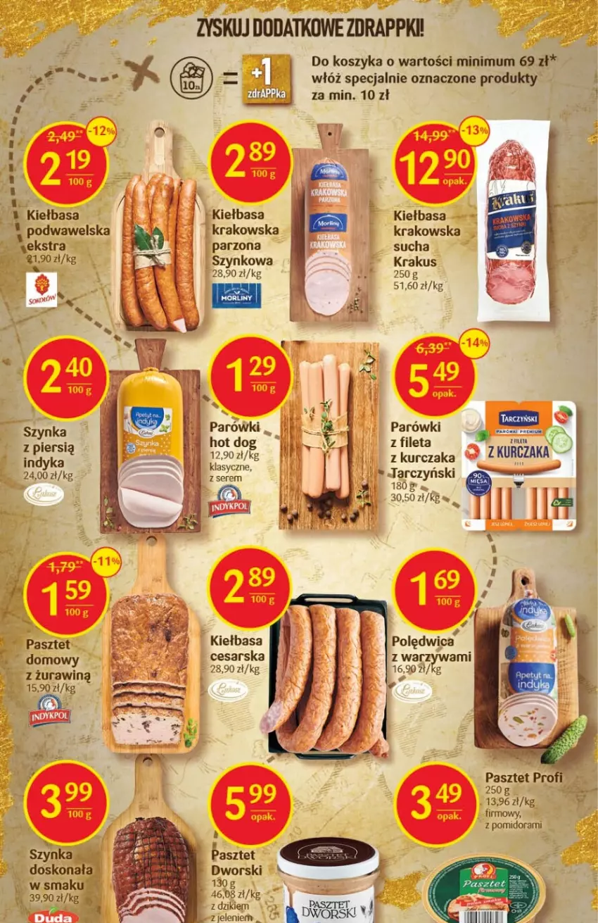 Gazetka promocyjna Delikatesy Centrum - Gazetka DC41 - ważna 20.10 do 26.10.2022 - strona 5 - produkty: Hot dog, Kiełbasa, Kosz, Krakus, Kurczak, Parówki, Pasztet, Polędwica, Szynka, Warzywa, Wawel