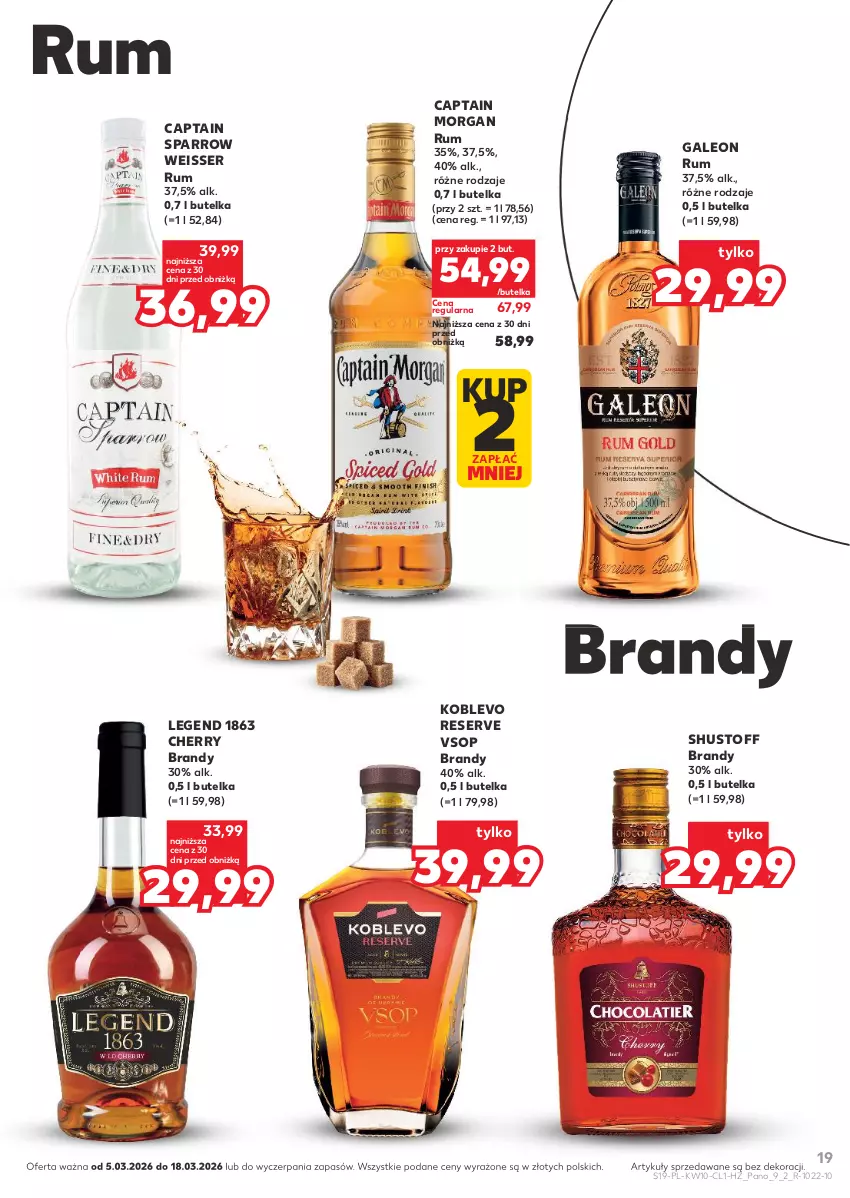 Gazetka promocyjna Kaufland - Barek Kauflandu - ważna 05.03 do 18.03.2026 - strona 19 - produkty: Brandy, Captain Morgan, Leon, Rum, Ser