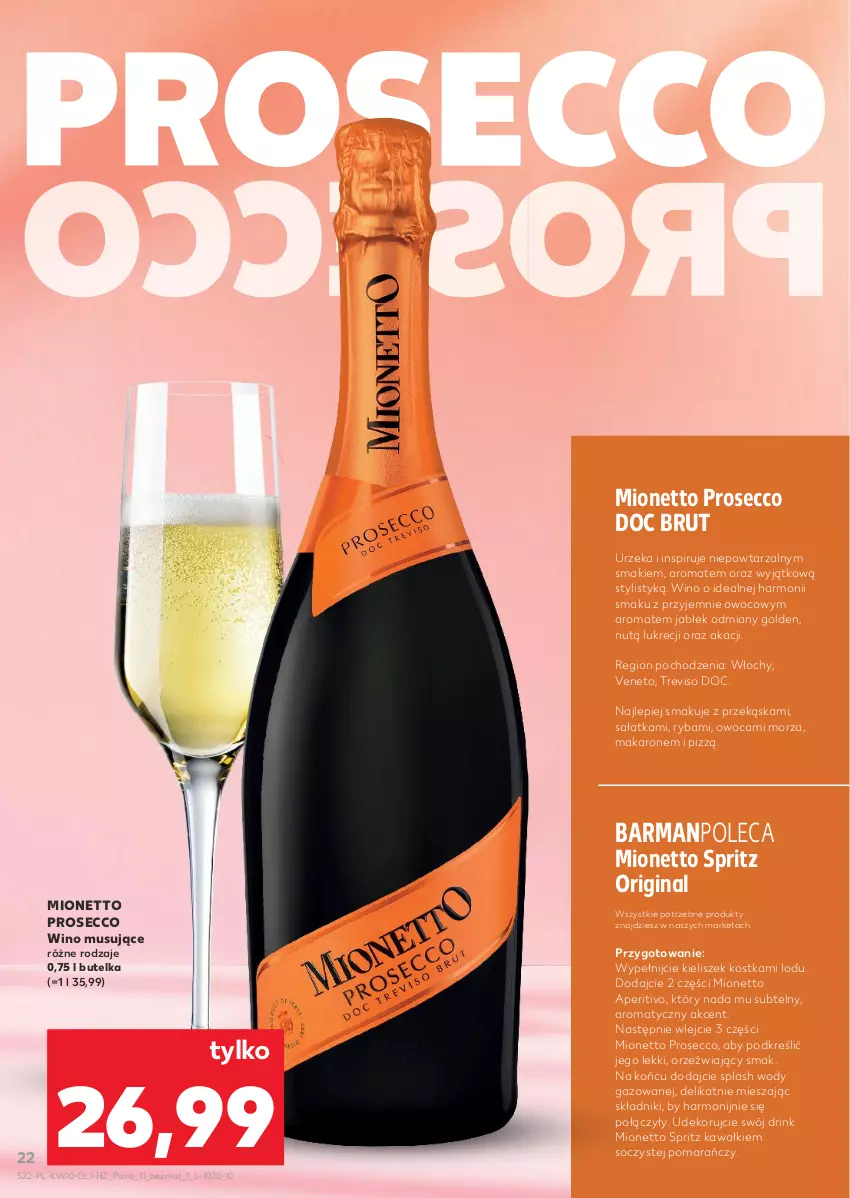 Gazetka promocyjna Kaufland - Barek Kauflandu - ważna 05.03 do 18.03.2026 - strona 22 - produkty: Gin, Kawa, Kieliszek, Makaron, Mionetto, Mus, Prosecco, Ryba, Sałat, Sałatka, Wino, Wino musujące