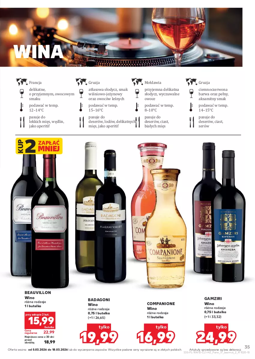 Gazetka promocyjna Kaufland - Barek Kauflandu - ważna 05.03 do 18.03.2026 - strona 35 - produkty: Aksam, AniOne, Deser, Owoce, Ser, Wino