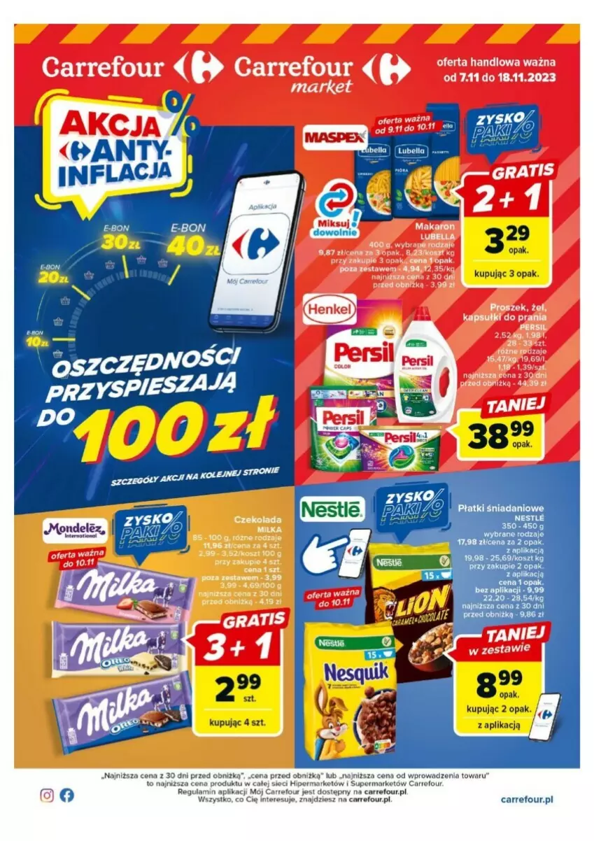 Gazetka promocyjna Carrefour - ważna 07.11 do 18.11.2023 - strona 1 - produkty: Danio, Olej