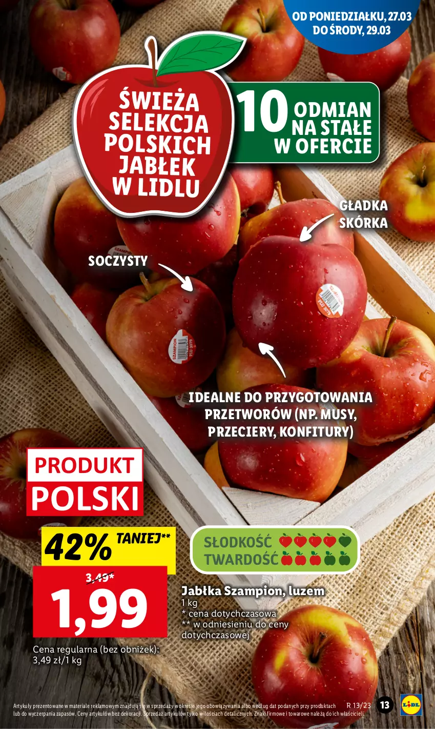 Gazetka promocyjna Lidl - GAZETKA - ważna 27.03 do 29.03.2023 - strona 13 - produkty: Jabłka, Mus, Szampion