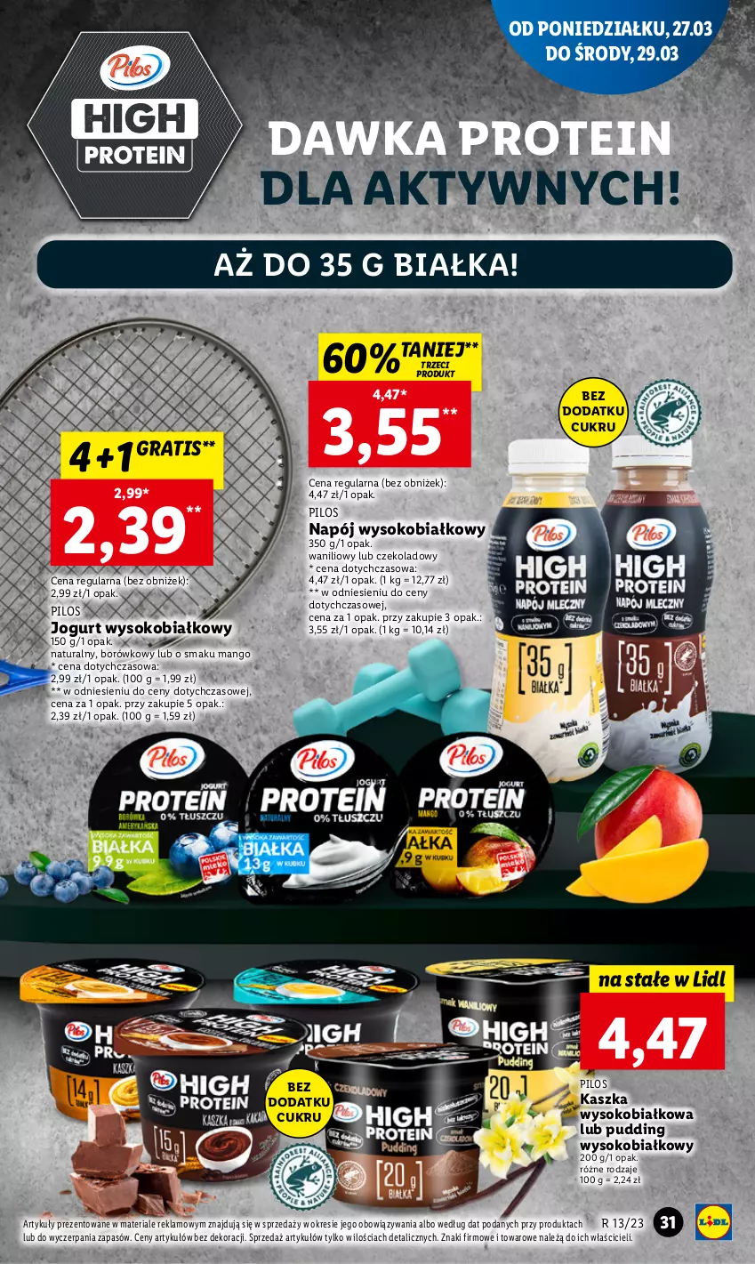 Gazetka promocyjna Lidl - GAZETKA - ważna 27.03 do 29.03.2023 - strona 37 - produkty: Gra, Jogurt, Mango, Napój, Pilos, Pudding, Sok