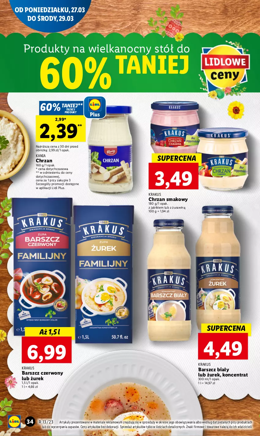 Gazetka promocyjna Lidl - GAZETKA - ważna 27.03 do 29.03.2023 - strona 40 - produkty: Chrzan, Krakus, Stół