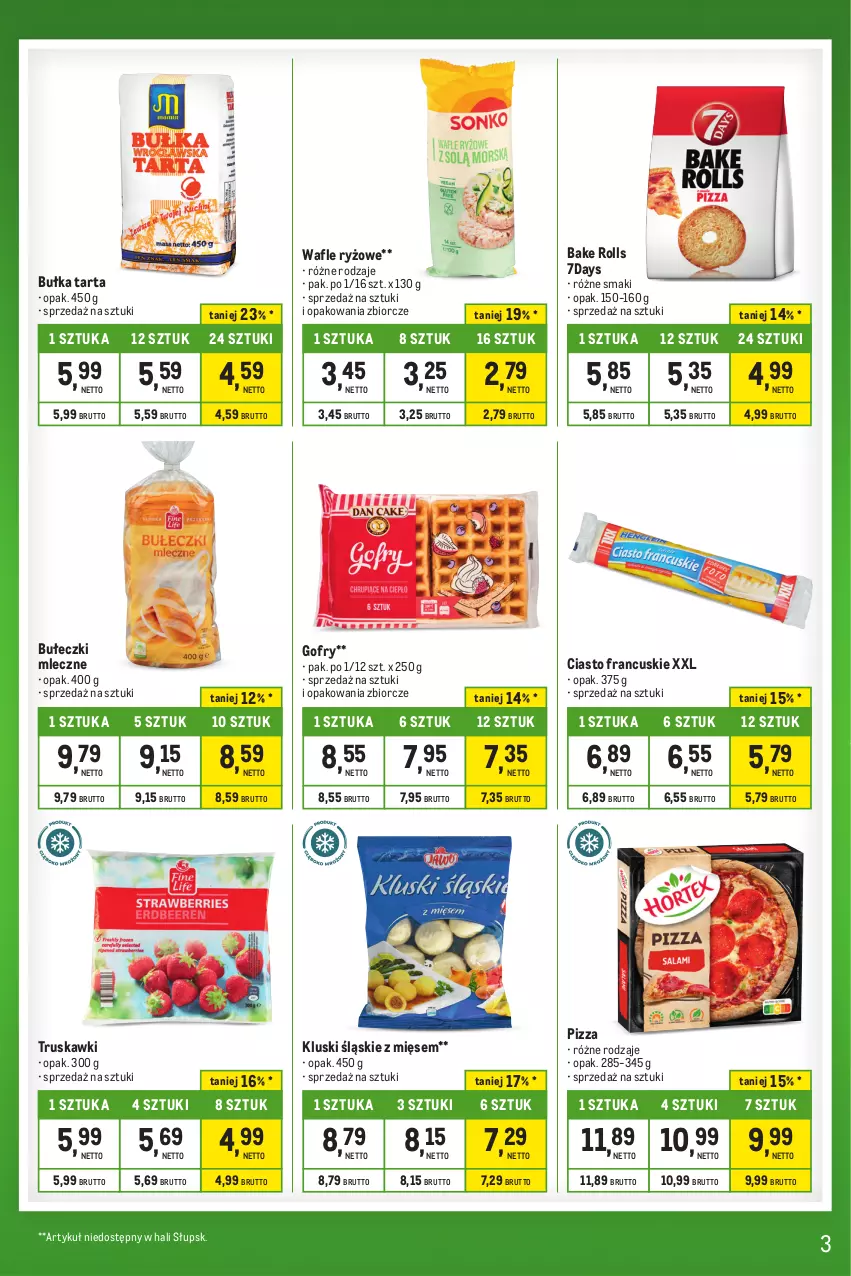 Gazetka promocyjna Makro - Kupujesz więcej płacisz mniej - oferta z alkoholem - ważna 31.10 do 27.11.2023 - strona 3 - produkty: Bake Rolls, Bułeczki, Bułeczki mleczne, Bułka, Bułka tarta, Ciasto francuskie, Gofry, Pizza, Ryż, Tarta, Truskawki, Wafle