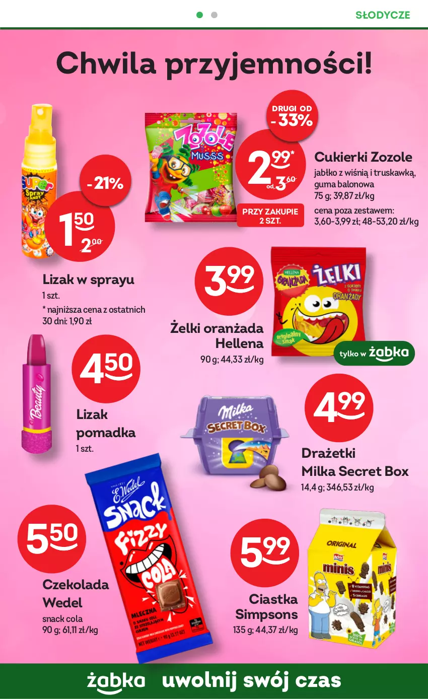 Gazetka promocyjna Żabka - ważna 30.08 do 12.09.2023 - strona 46 - produkty: Ciastka, Cukier, Cukierki, Czekolada, Hellena, Milka, Oranżada