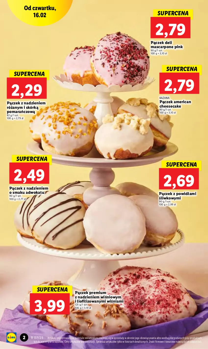 Gazetka promocyjna Lidl - GAZETKA - ważna 16.02 do 18.02.2023 - strona 2 - produkty: Mascarpone, Pączek, Róża