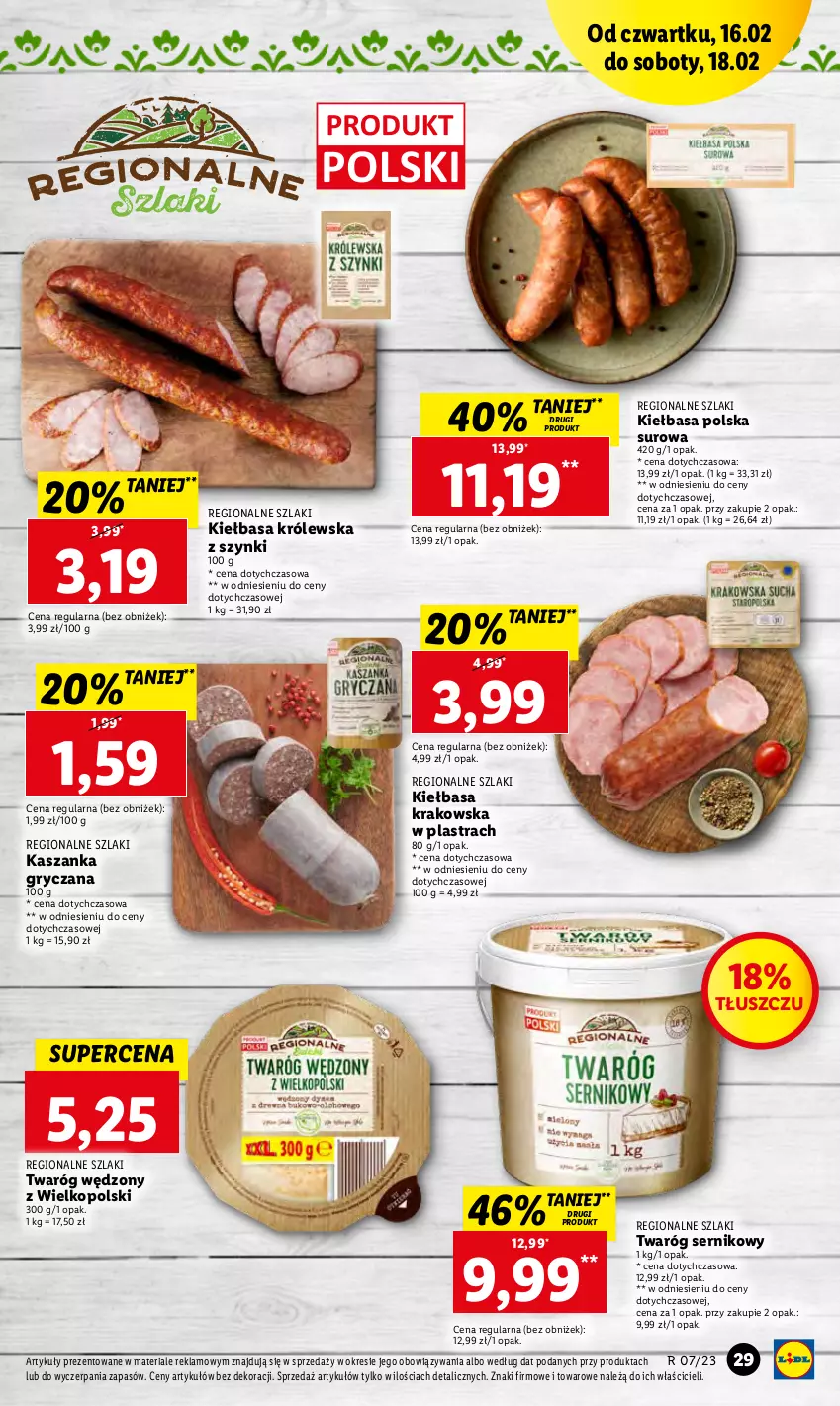 Gazetka promocyjna Lidl - GAZETKA - ważna 16.02 do 18.02.2023 - strona 29 - produkty: Gry, Kasza, Kaszanka, Kiełbasa, Kiełbasa krakowska, Ser, Twaróg