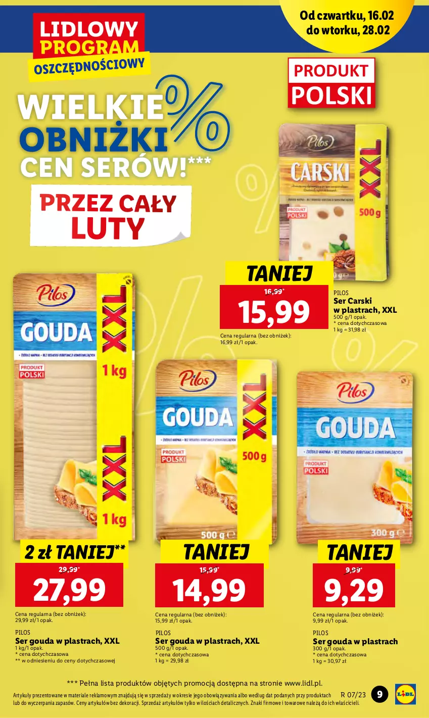 Gazetka promocyjna Lidl - GAZETKA - ważna 16.02 do 18.02.2023 - strona 9 - produkty: Cars, Gouda, Pilos, Ser