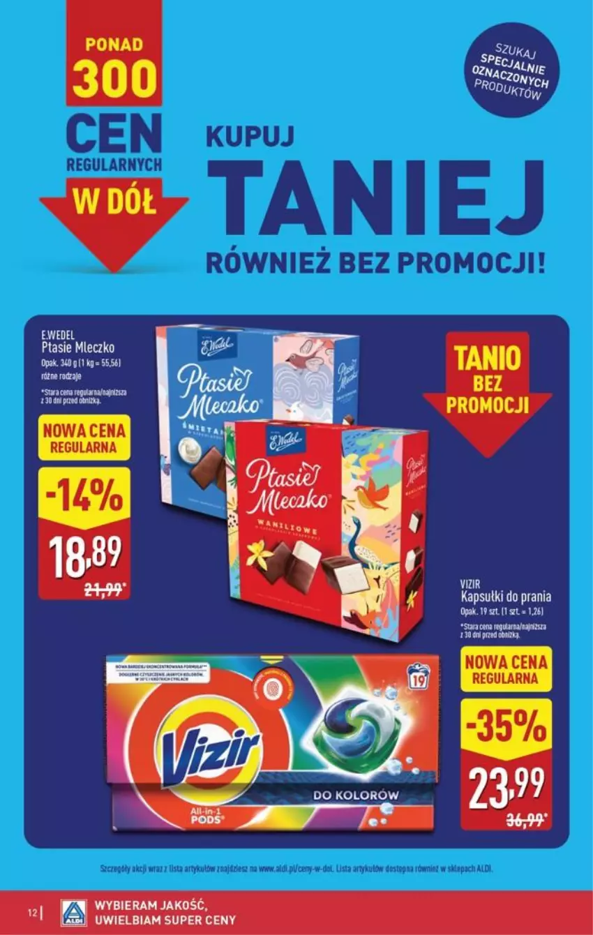 Gazetka promocyjna Aldi - Pełna oferta - ważna 28.09 do 03.10.2026 - strona 12 - produkty: Kapsułki do prania, Mleczko, Ptasie mleczko
