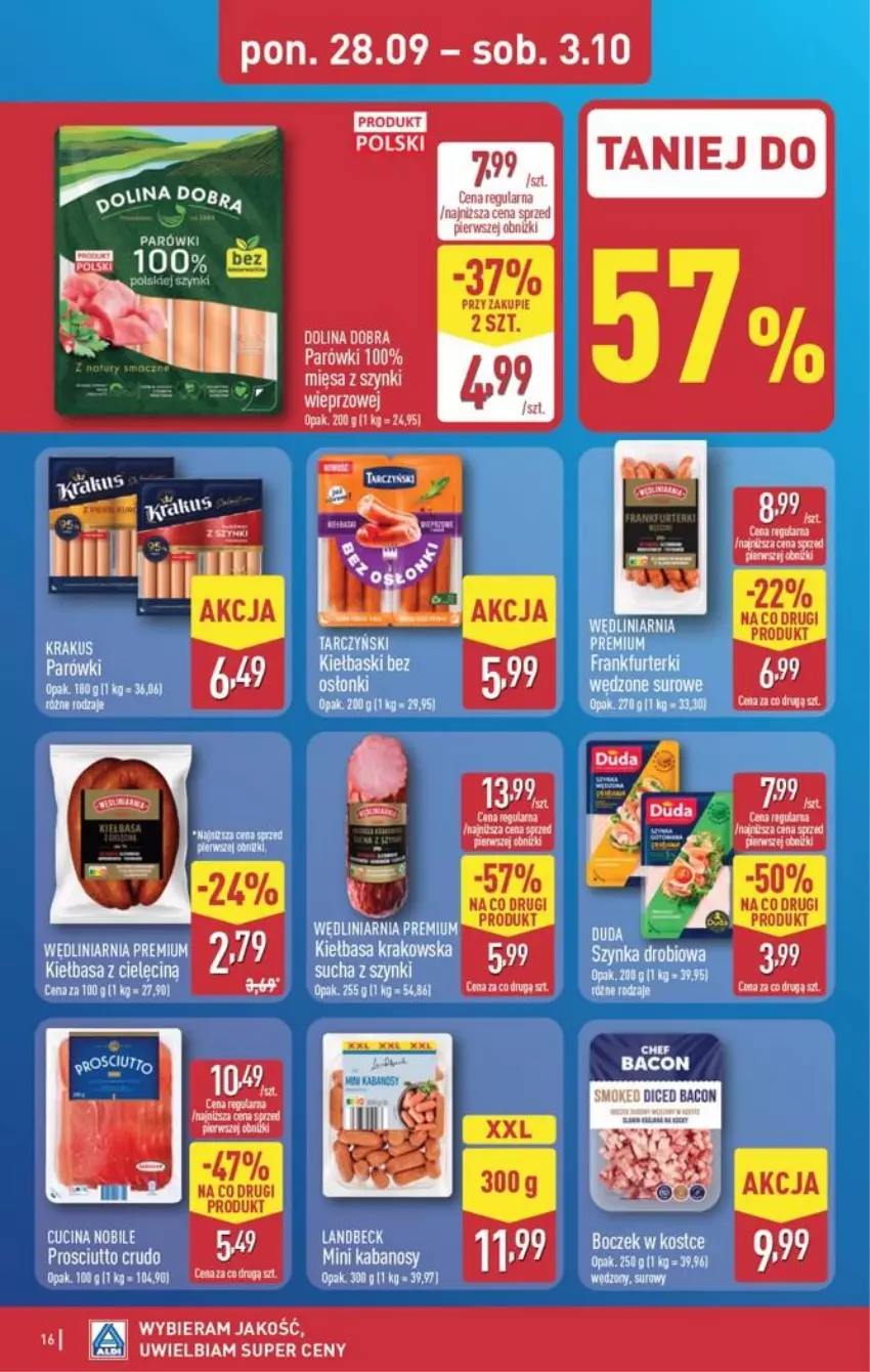 Gazetka promocyjna Aldi - Pełna oferta - ważna 28.09 do 03.10.2026 - strona 16 - produkty: Parówki
