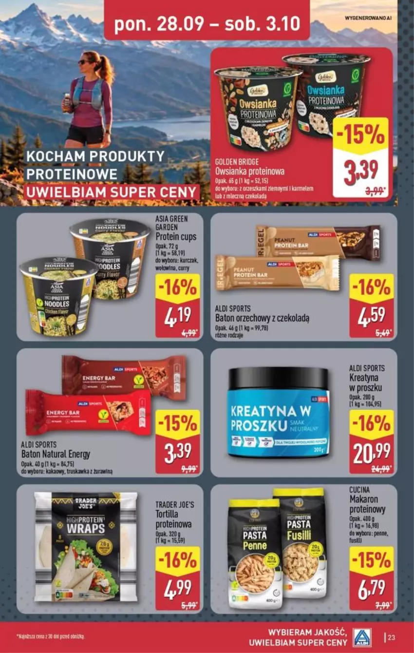 Gazetka promocyjna Aldi - Pełna oferta - ważna 28.09 do 03.10.2026 - strona 23 - produkty: Baton, HP, Kakao, Mus, Por, Sport, Tortilla