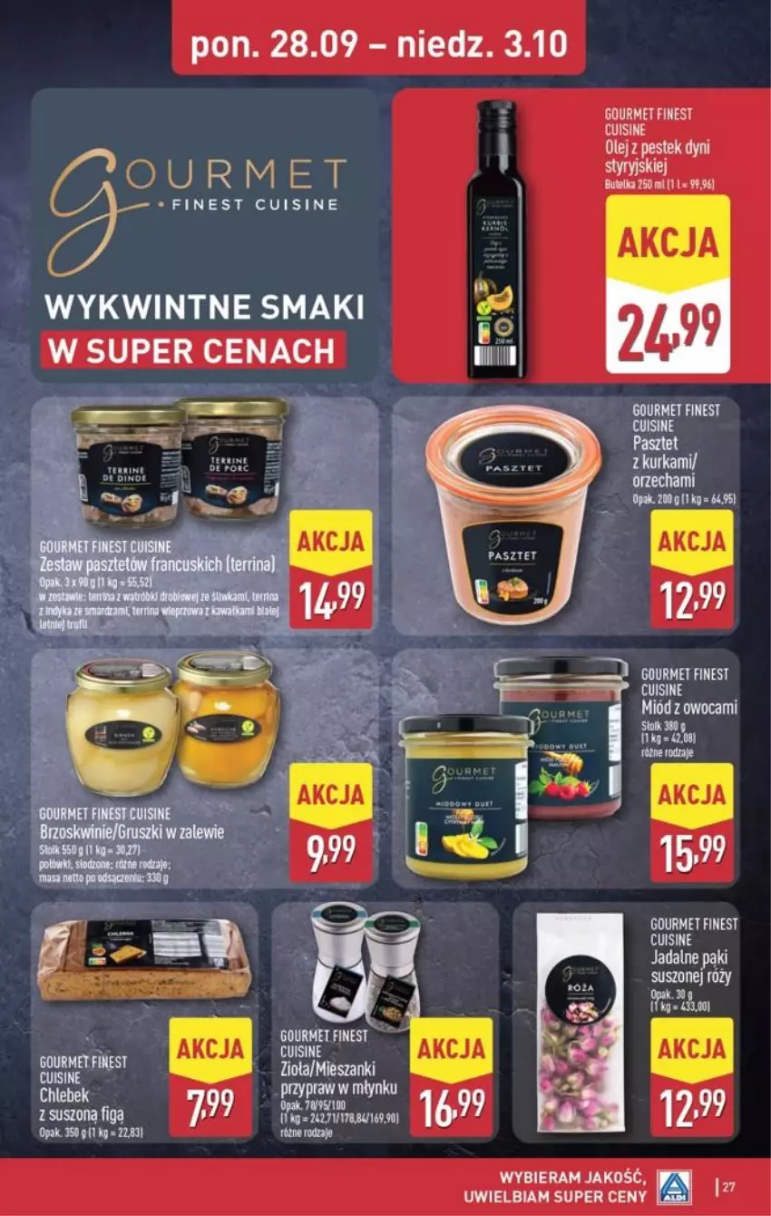 Gazetka promocyjna Aldi - Pełna oferta - ważna 28.09 do 03.10.2026 - strona 27 - produkty: Chleb, Gin, Koc, Miód, Olej, Pasztet, Stek