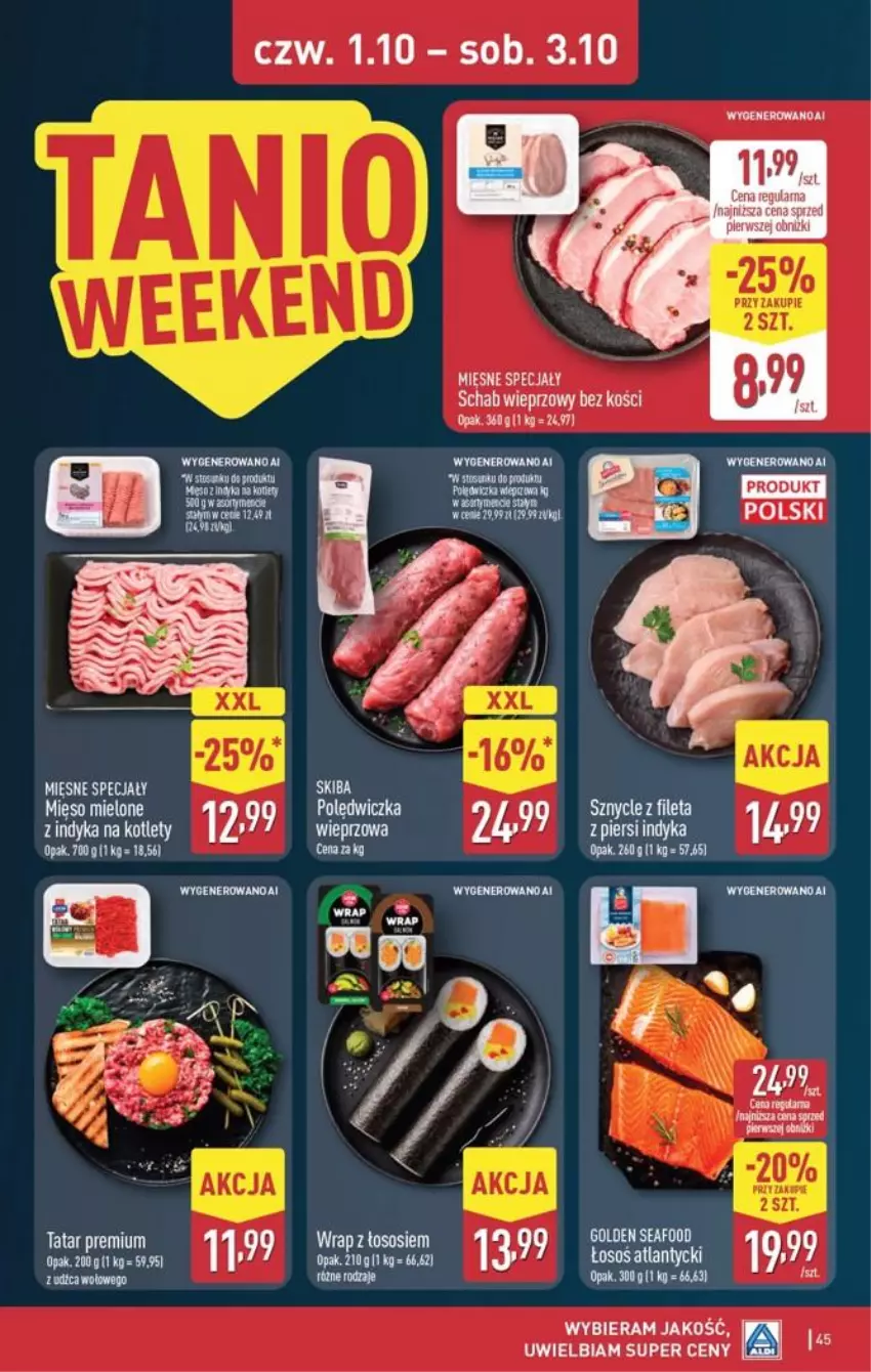 Gazetka promocyjna Aldi - Pełna oferta - ważna 28.09 do 03.10.2026 - strona 45 - produkty: Golden Seafood, Mięsne specjały, Schab wieprzowy, Sos