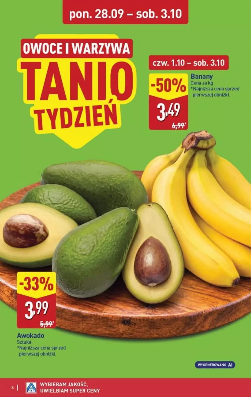 Gazetka promocyjna Aldi - Pełna oferta - ważna 28.09 do 03.10.2026 - strona 8 - produkty: Banany, Owoce, Warzywa