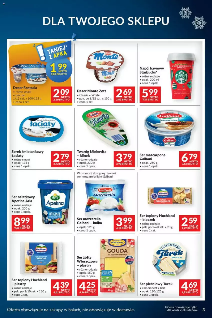 Gazetka promocyjna Makro - ważna 10.12 do 24.12.2024 - strona 5 - produkty: Brie, Camembert, Deser, Fa, Fanta, Galbani, Hochland, LG, Mascarpone, Mleko, Monte, Mozzarella, Napój, Sałat, Ser, Ser topiony, Serek, Top, Twaróg, Zott