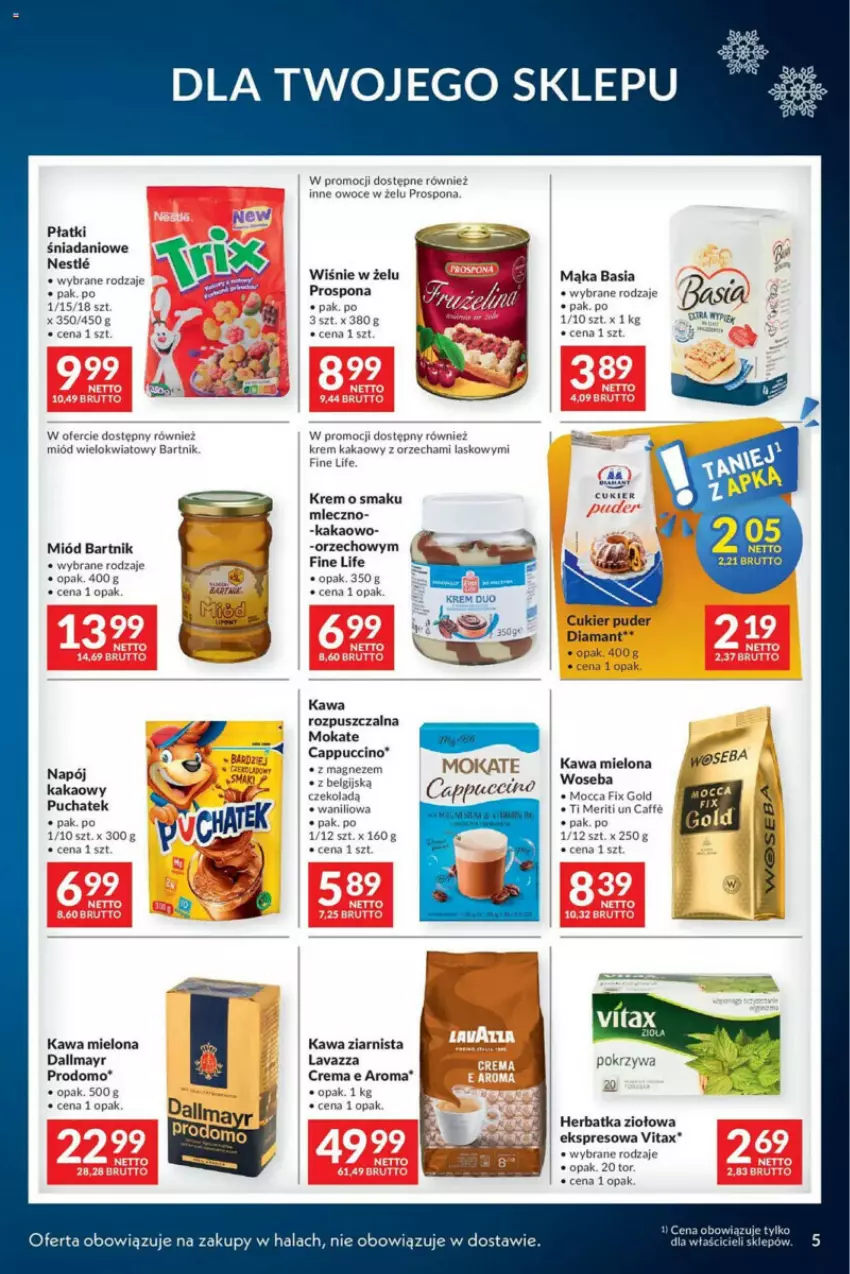 Gazetka promocyjna Makro - ważna 10.12 do 24.12.2024 - strona 7 - produkty: Acer, Basia, Cappuccino, Cukier, Cukier puder, Dallmayr, Danio, Diamant, Kakao, Kawa, Kawa mielona, Kawa rozpuszczalna, Kawa ziarnista, LG, Mąka, Miód, Napój, Owoce, Puder, Rama, Vitax, Woseba